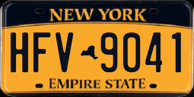 NY license plate HFV9041