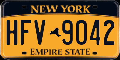 NY license plate HFV9042
