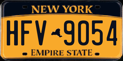 NY license plate HFV9054