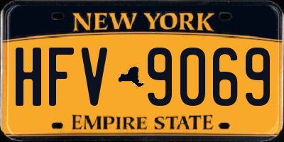 NY license plate HFV9069
