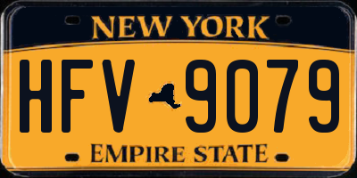 NY license plate HFV9079