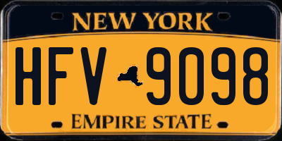 NY license plate HFV9098