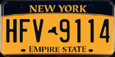 NY license plate HFV9114