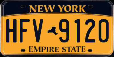 NY license plate HFV9120