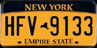 NY license plate HFV9133