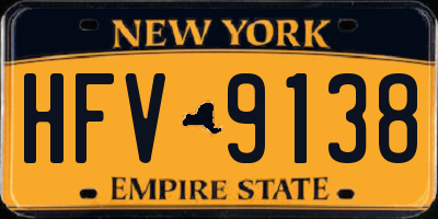 NY license plate HFV9138