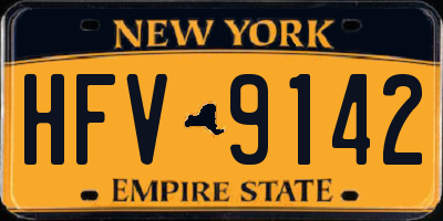 NY license plate HFV9142