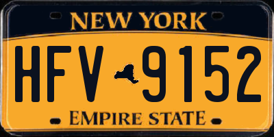 NY license plate HFV9152