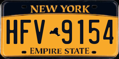 NY license plate HFV9154