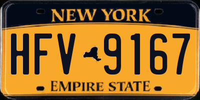 NY license plate HFV9167