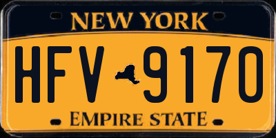 NY license plate HFV9170