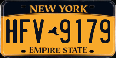 NY license plate HFV9179