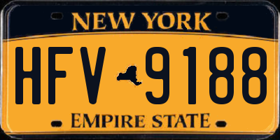 NY license plate HFV9188