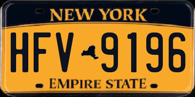 NY license plate HFV9196