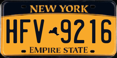 NY license plate HFV9216