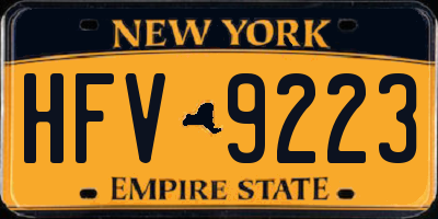 NY license plate HFV9223
