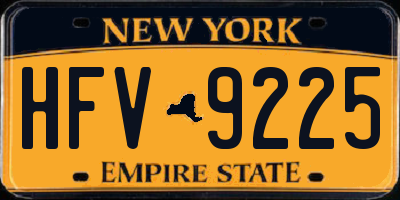 NY license plate HFV9225