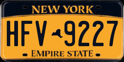 NY license plate HFV9227