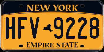 NY license plate HFV9228