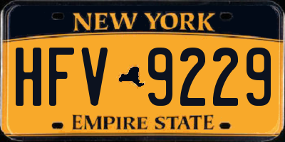 NY license plate HFV9229