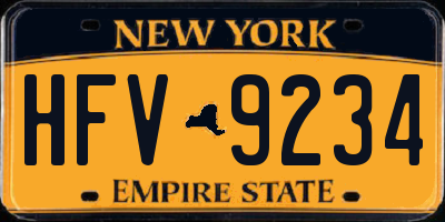 NY license plate HFV9234