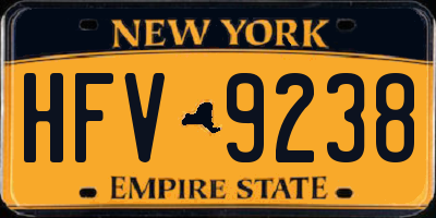 NY license plate HFV9238