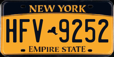 NY license plate HFV9252