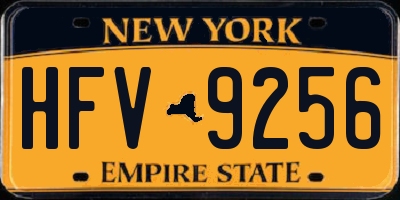 NY license plate HFV9256