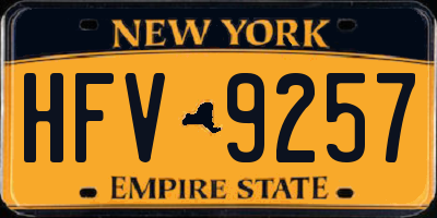 NY license plate HFV9257