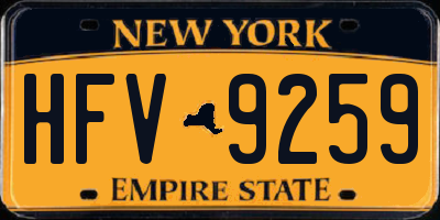 NY license plate HFV9259
