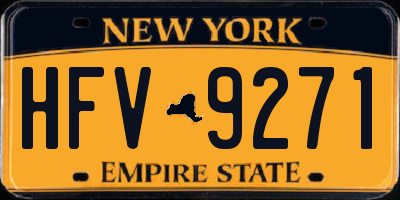 NY license plate HFV9271