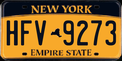 NY license plate HFV9273