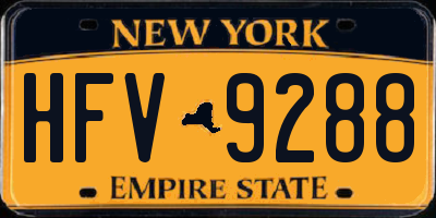 NY license plate HFV9288