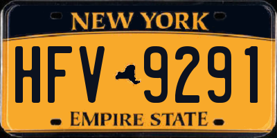 NY license plate HFV9291