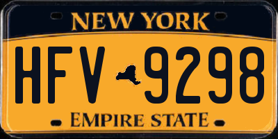 NY license plate HFV9298
