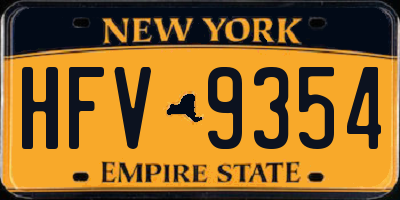 NY license plate HFV9354