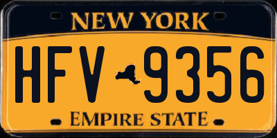 NY license plate HFV9356