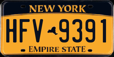 NY license plate HFV9391