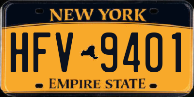 NY license plate HFV9401