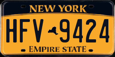 NY license plate HFV9424