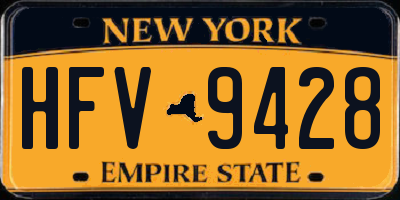 NY license plate HFV9428