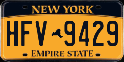 NY license plate HFV9429