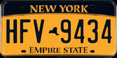 NY license plate HFV9434
