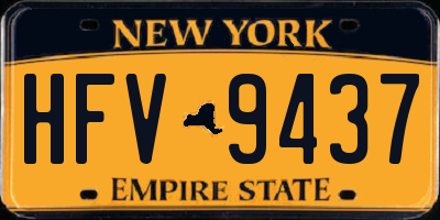 NY license plate HFV9437