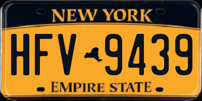 NY license plate HFV9439