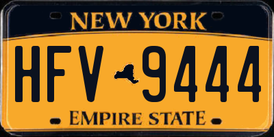 NY license plate HFV9444