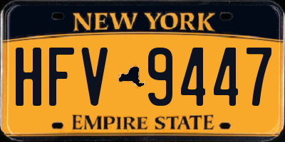 NY license plate HFV9447