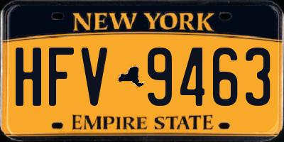 NY license plate HFV9463