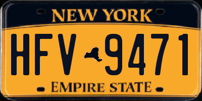 NY license plate HFV9471