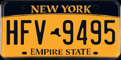 NY license plate HFV9495